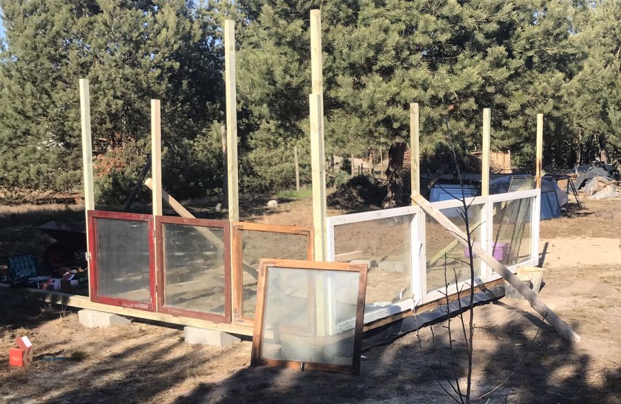 szklarnia ze starych okien