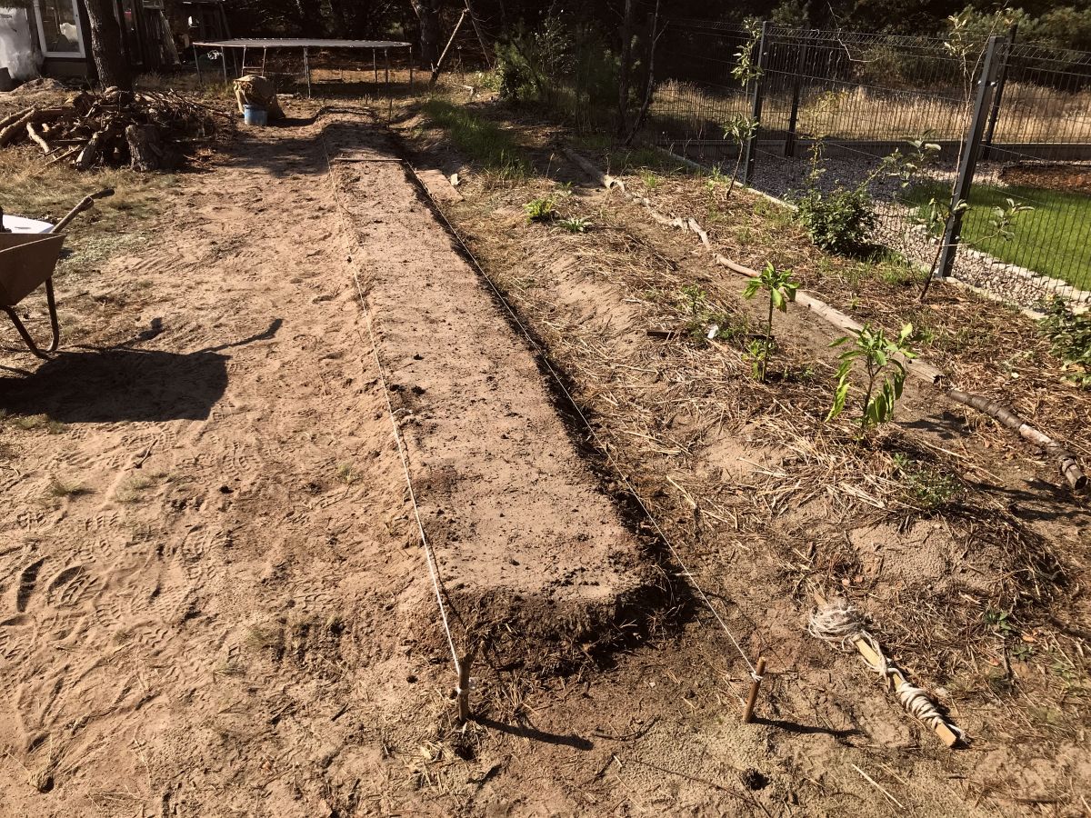 Hugelkultur grzadka warzywna na piasku